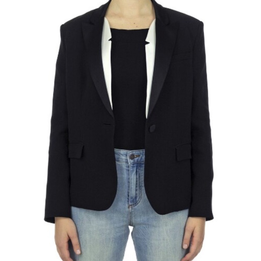 Emporio Armani satin-trim single-breasted blazer